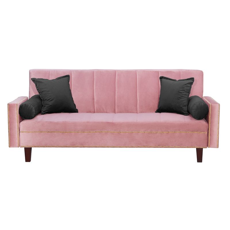 GENERICO - Futon Sofa Cama Vanguardia 200 x110 Rosa - Negro