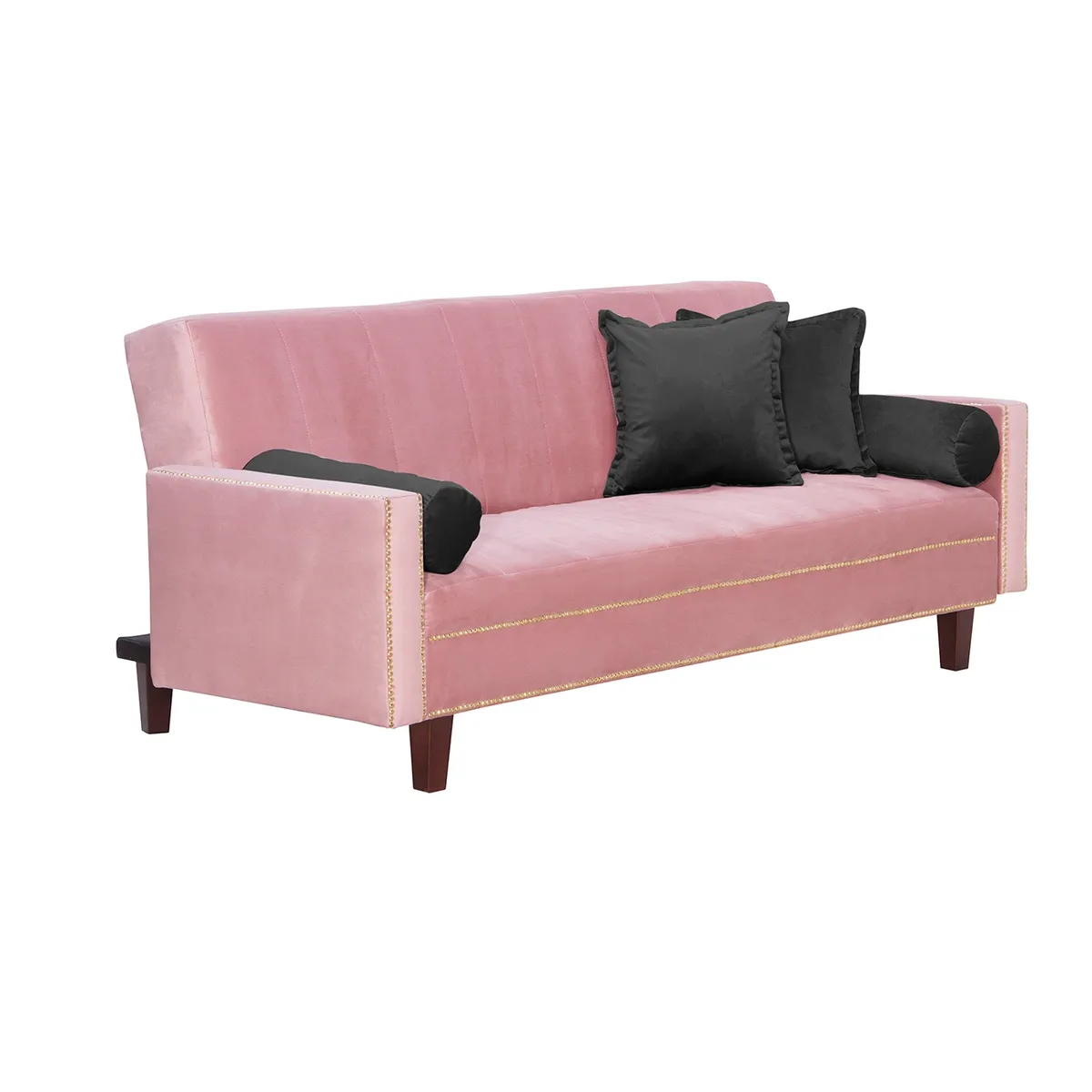 BLACK FACTORY - Futon Sofa Cama Vanguardia 200 x110 Rosa - Negro