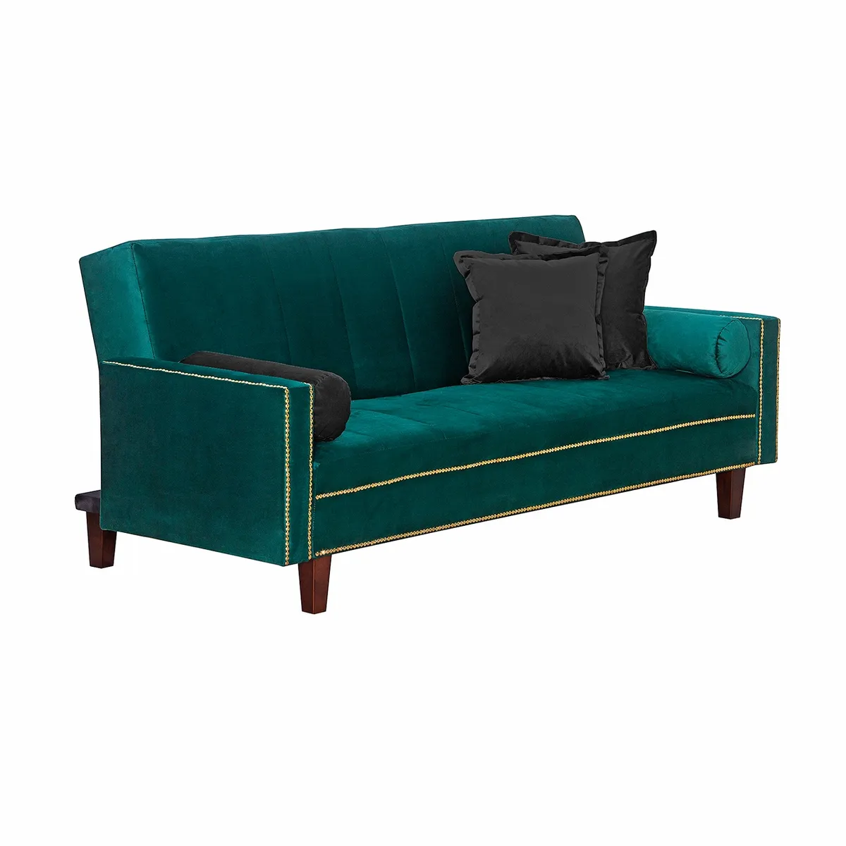 BLACK FACTORY - Futon Sofa Cama Vanguardia 200 x110 Verde - Negro