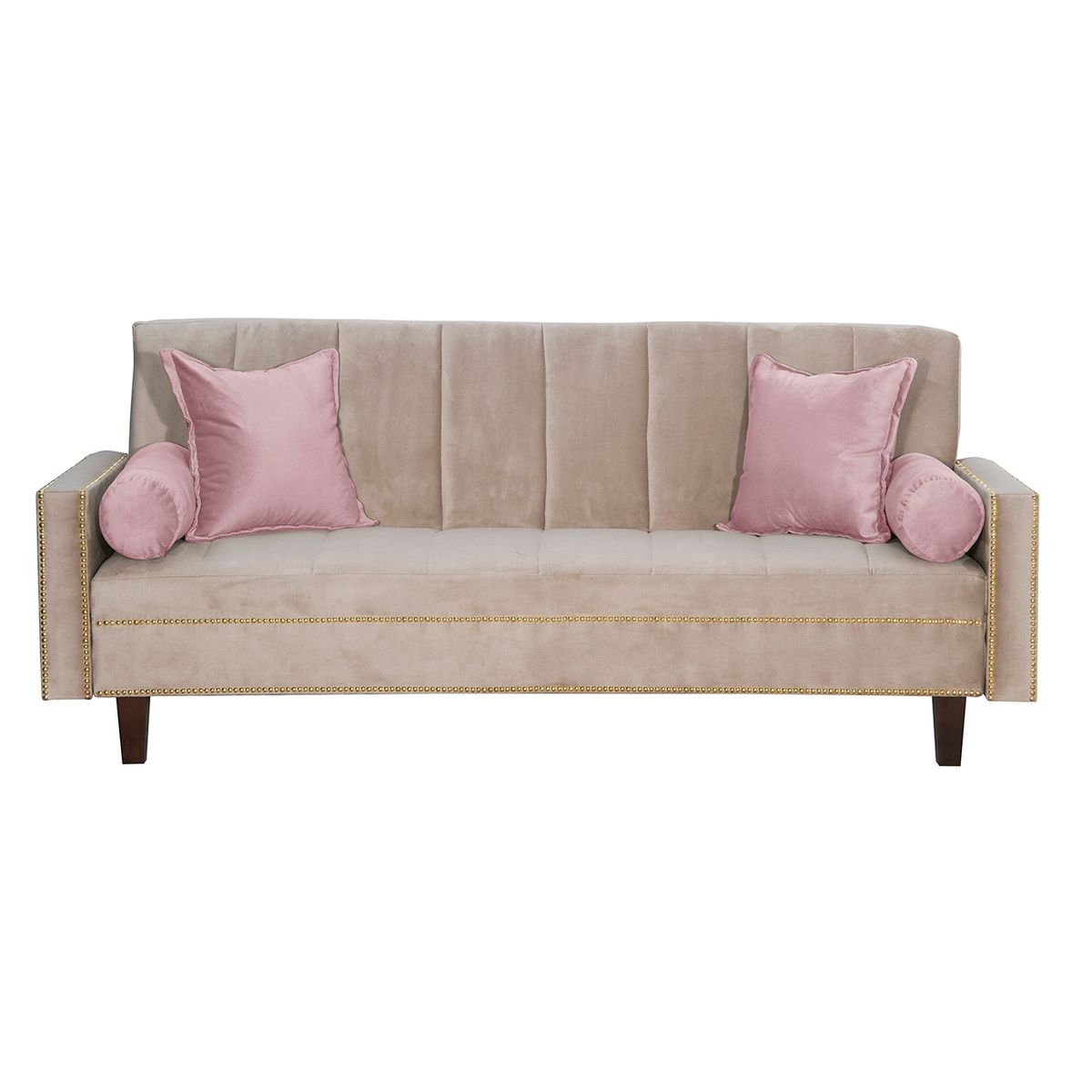GENERICO - Futon Sofa Cama Vanguardia 200 x110 Beige  - Rosa