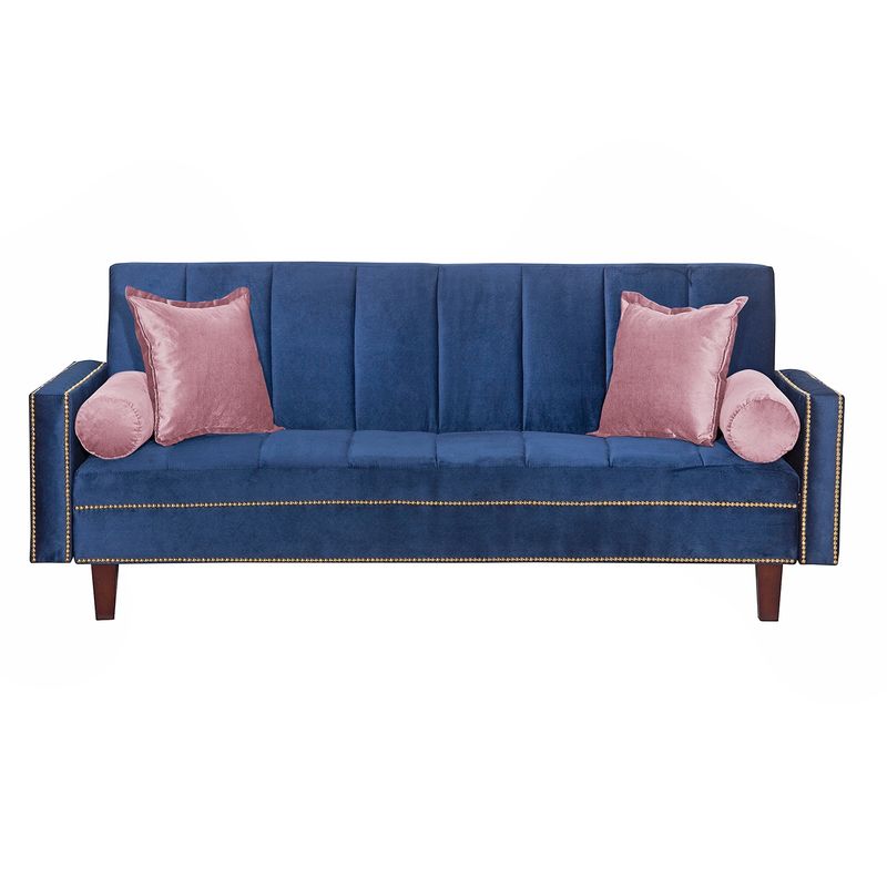 GENERICO - Futon Sofa Cama Vanguardia 200 x110 Azul  - Rosa