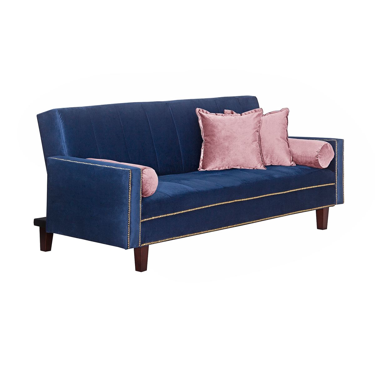 BLACK FACTORY - Futon Sofa Cama Vanguardia 200 x110 Azul  - Rosa