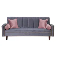 Futon Sofa Cama Vanguardia 200 x110 Gris- Rosa
