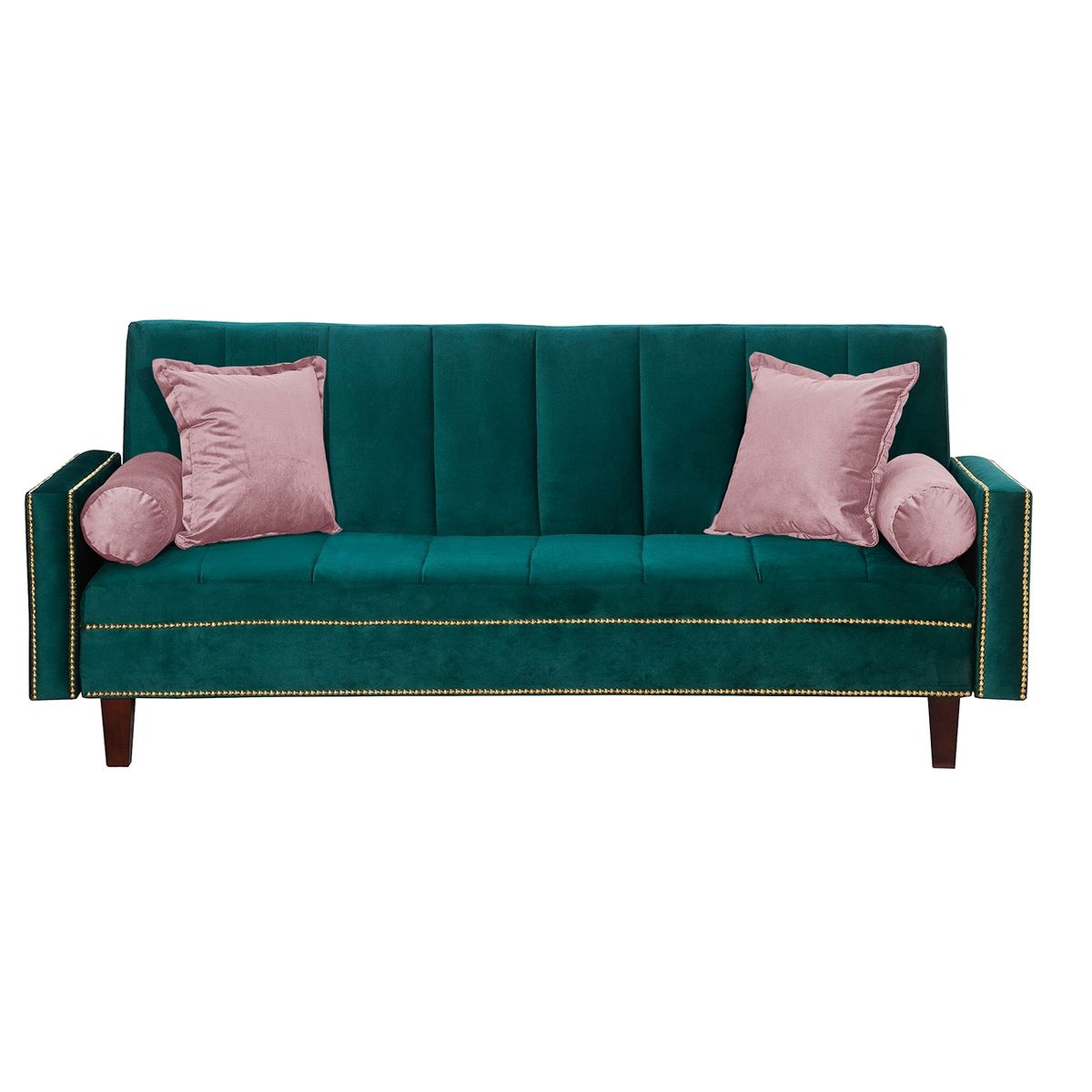 BLACK FACTORY - Futon Sofa Cama Vanguardia 200 x110 Verde - Rosa