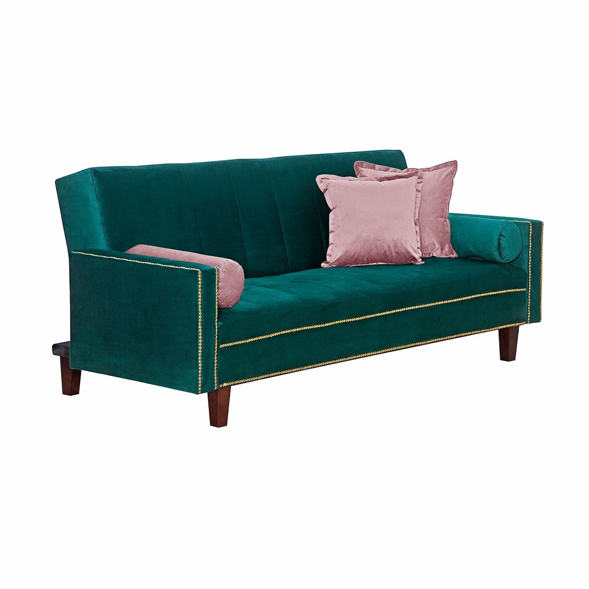BLACK FACTORY - Futon Sofa Cama Vanguardia 200 x110 Verde - Rosa
