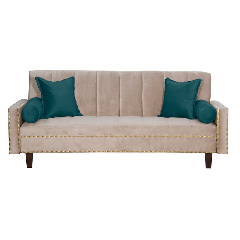GENERICO - Futon Sofa Cama Vanguardia 200 x110 Beige - Verde