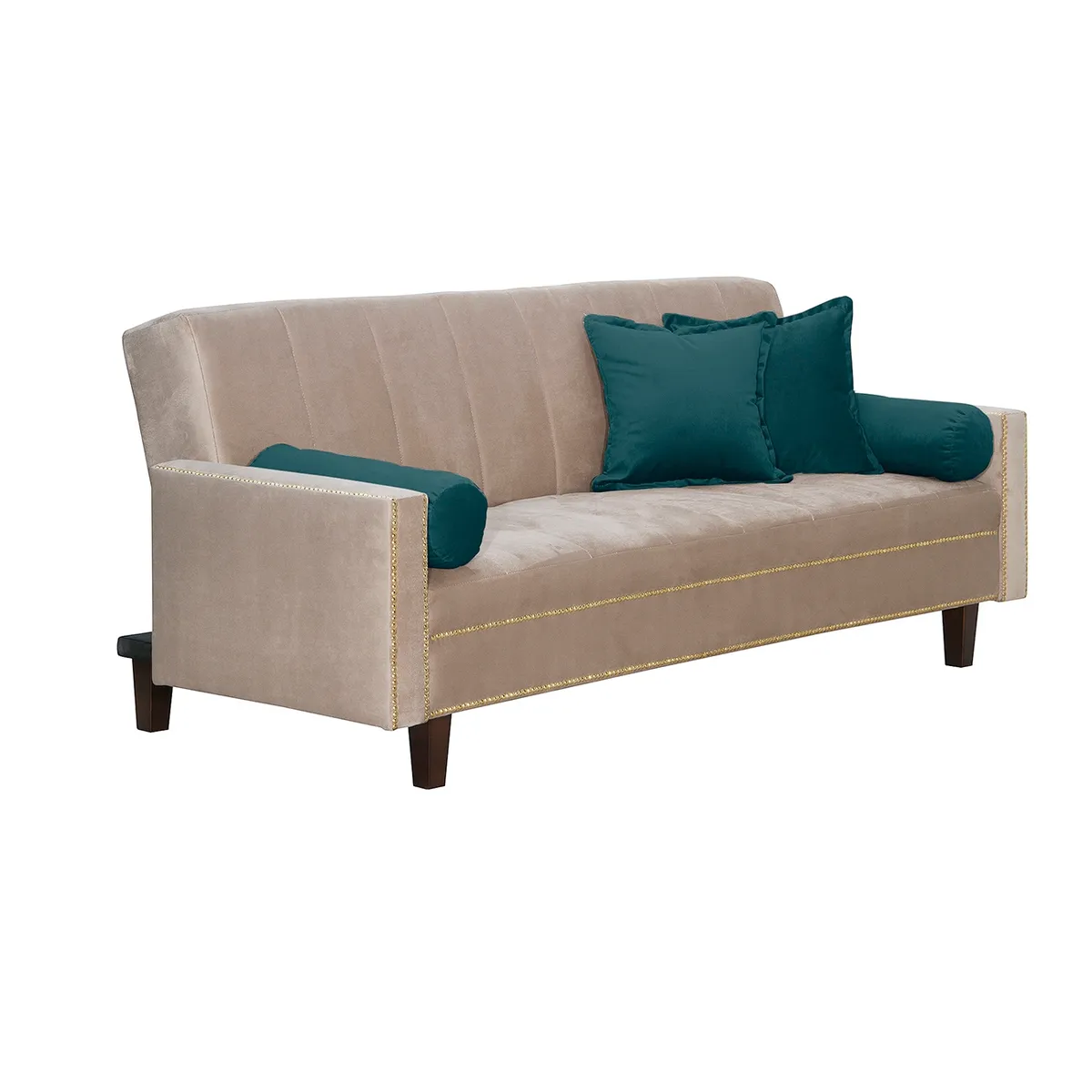 BLACK FACTORY - Futon Sofa Cama Vanguardia 200 x110 Beige - Verde