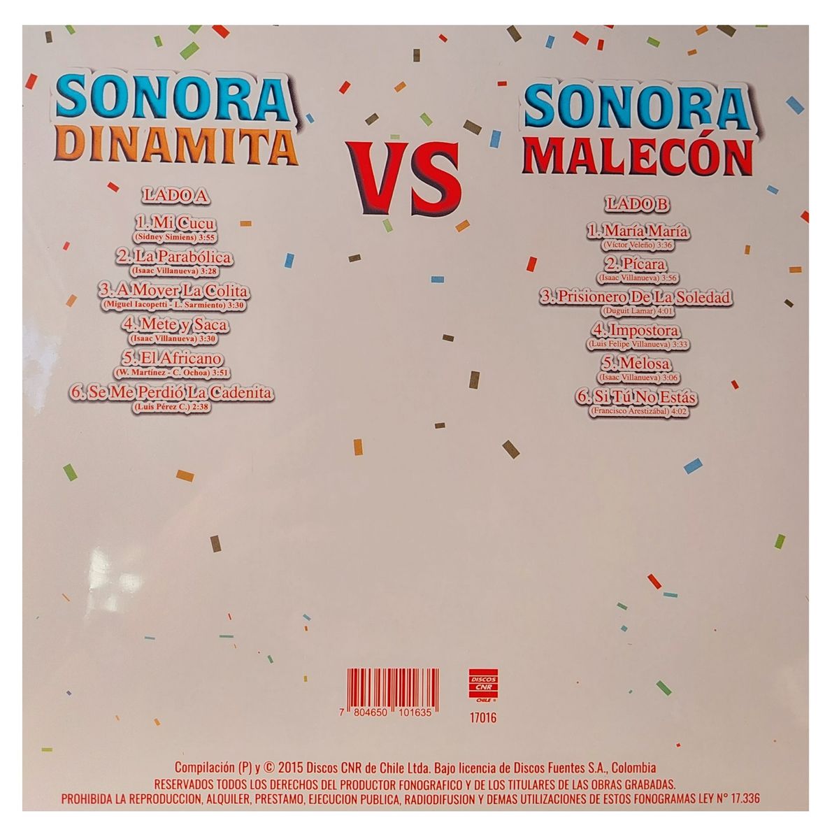 DISCOS CNR CHILE - Disco Vinilo Sonora Dinamita vs Malecón - Grandes Éxitos