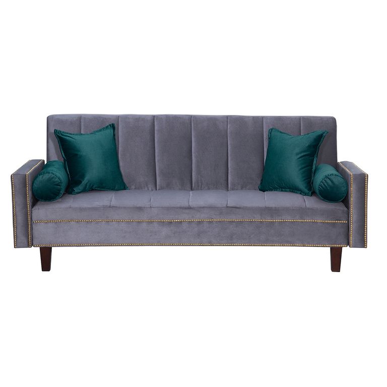 BLACK FACTORY Futon Sofa Cama Vanguardia 200 x110 Gris - Verde