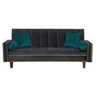 Futon Sofa Cama Vanguardia 200 x110 Negro - Verde