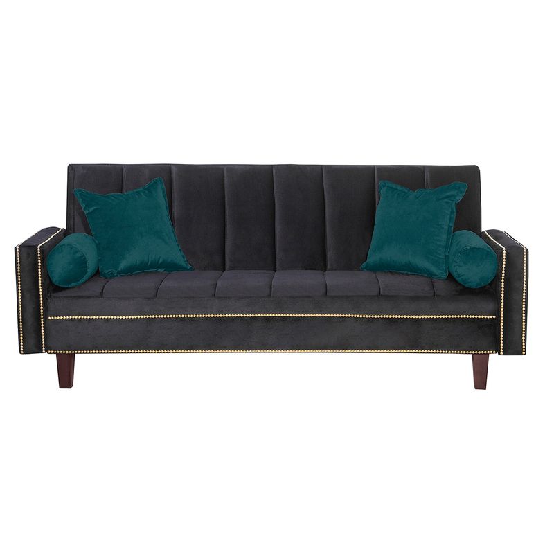GENERICO - Futon Sofa Cama Vanguardia 200 x110 Negro - Verde