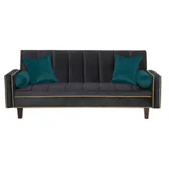GENERICO - Futon Sofa Cama Vanguardia 200 x110 Negro - Verde