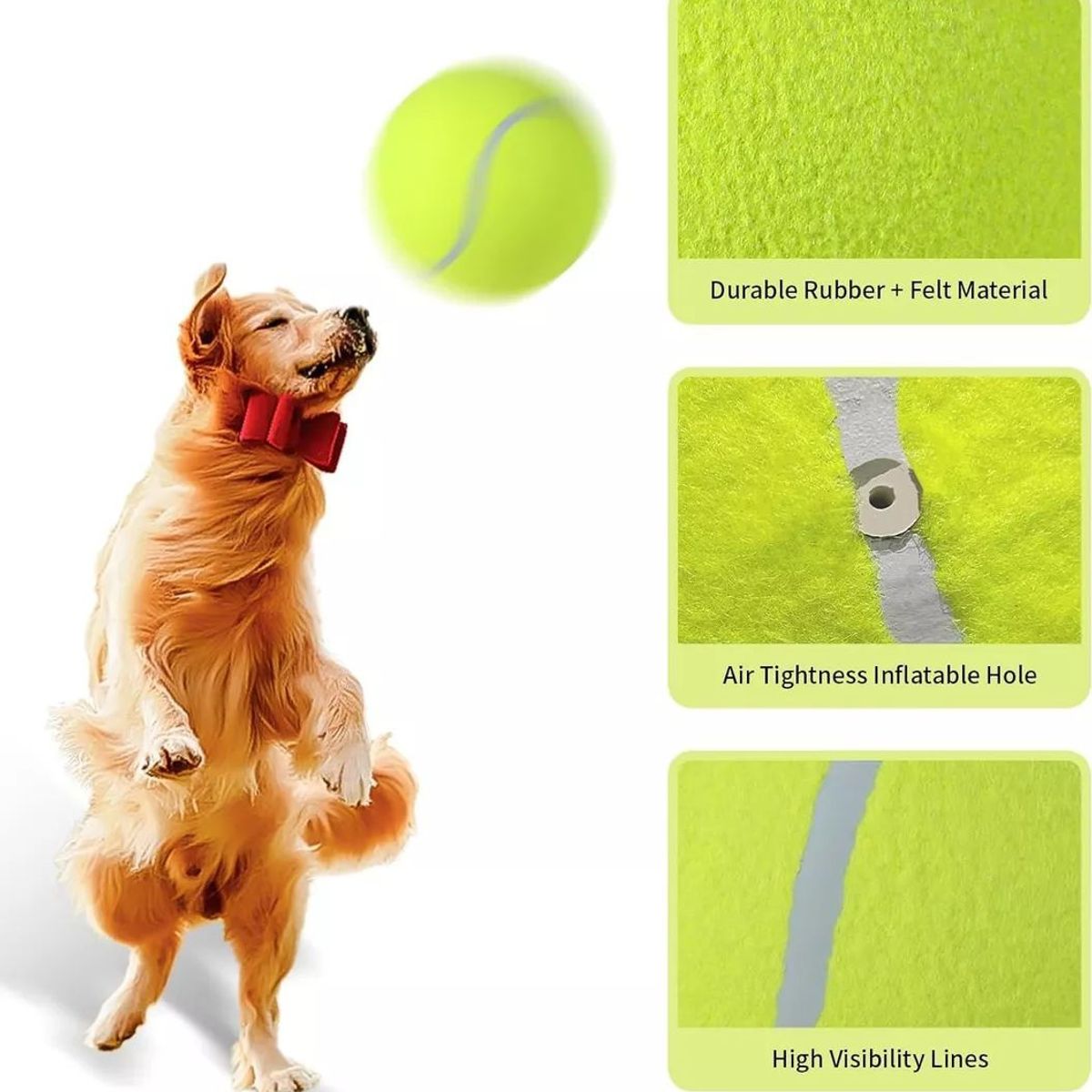 KUANGYE - 24cm Gigante Pelota De Tenis Para Mascota Grande Perros
