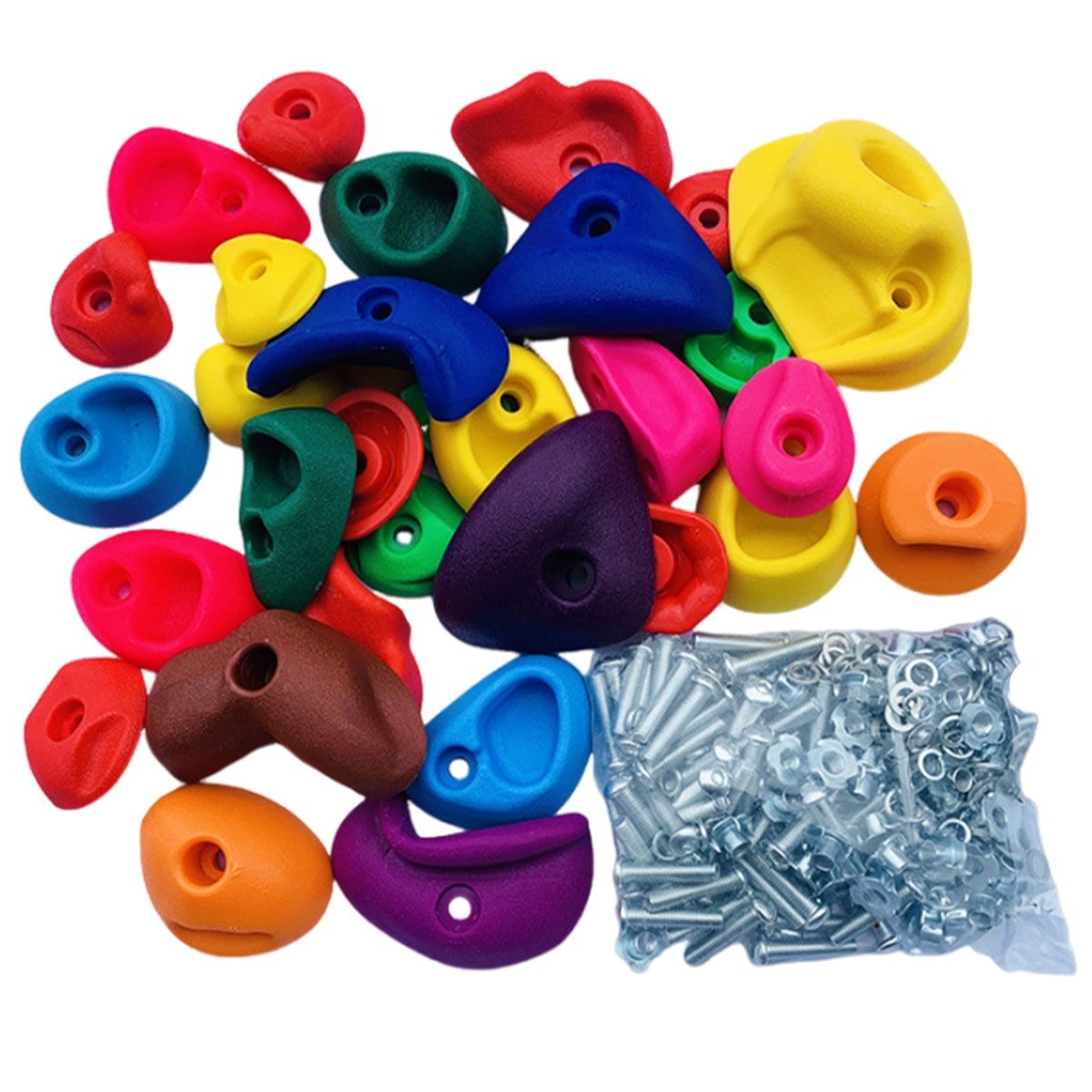 EDWINAYY - 32pcs Presas Piedras De Escalada Ni?os Con Tuercas Madera