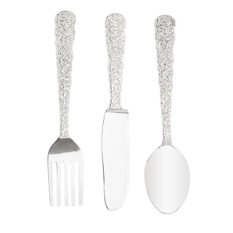 GENERICO - SET CUCHARA TENEDOR CUCHILLO DECORATIVO PLAQUE