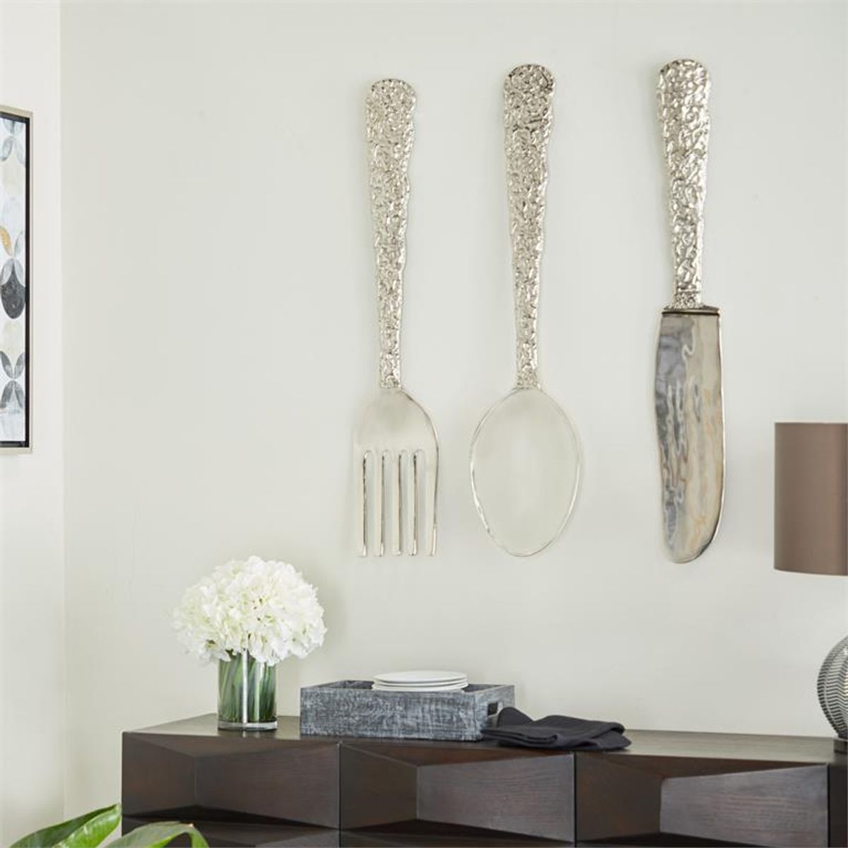 GENERICO - SET CUCHARA TENEDOR CUCHILLO DECORATIVO PLAQUE