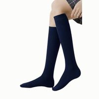 Pack 3 Pares Calceta Escolar. Calceta Larga Colores. Azul