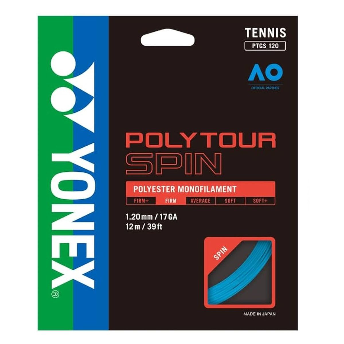 YONEX - Cuerda Yonex Poly Tour Spin 1.25 - 12m