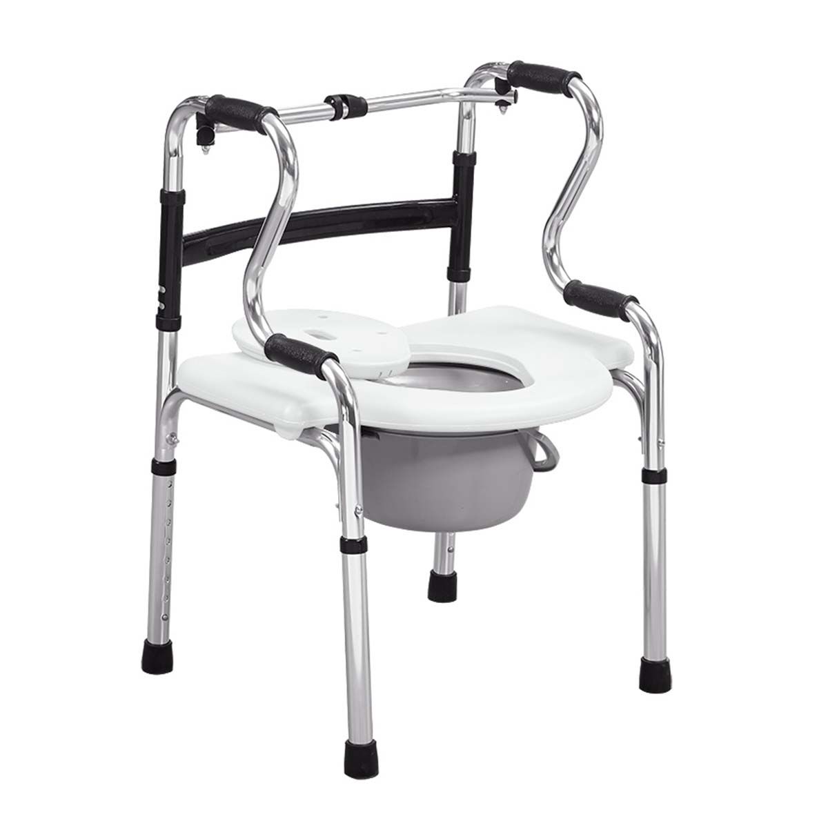 GENERICO - Andador Wc Multifuncional 5 En 1 Altura Regulable Y Plegable 804C
