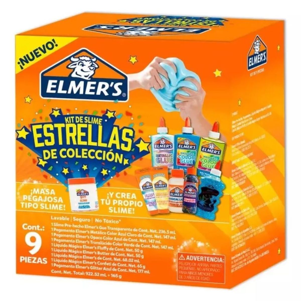 ELMERS - Kit de Slime Elmers Estrellas de Coleccion 9 Piezas