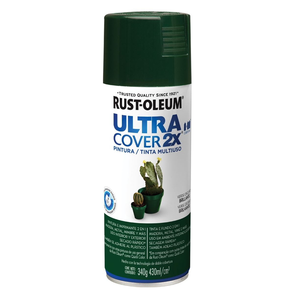 RUST OLEUM - Pintura Multiuso en Spray Verde Oscuro Brillante