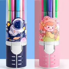 GENERICO - Lapices Kawaii 12 Colores Diseño Muñeca