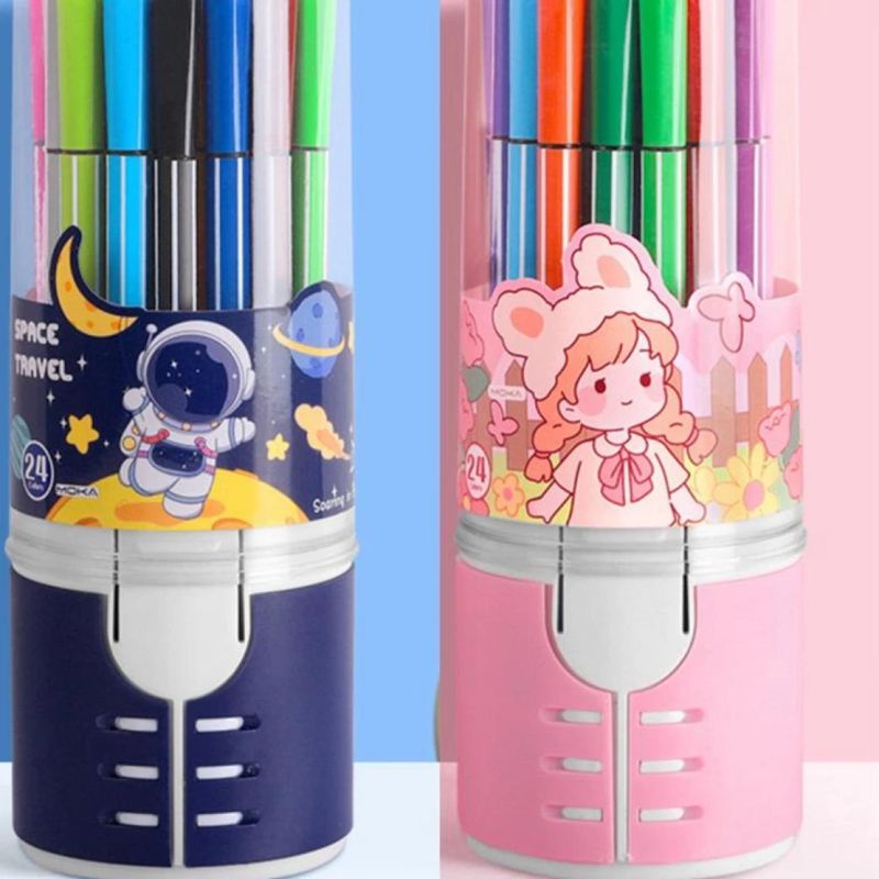 GENERICO - Lapices Kawaii 24 Colores Diseño Muñeca