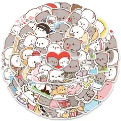 GENERICO - Set Stickers calcomonias Mochi Mochi Peach cat Gatitos kawai