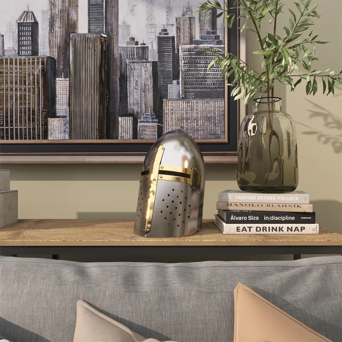 GENERICO - CASCO CABALLERO CRUZADO MEDIEVAL