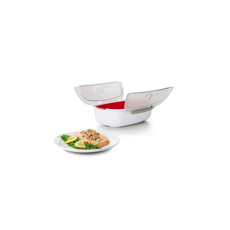 GENERICO - Bowl Plástico Vaporizador De Microondas Color Naranja