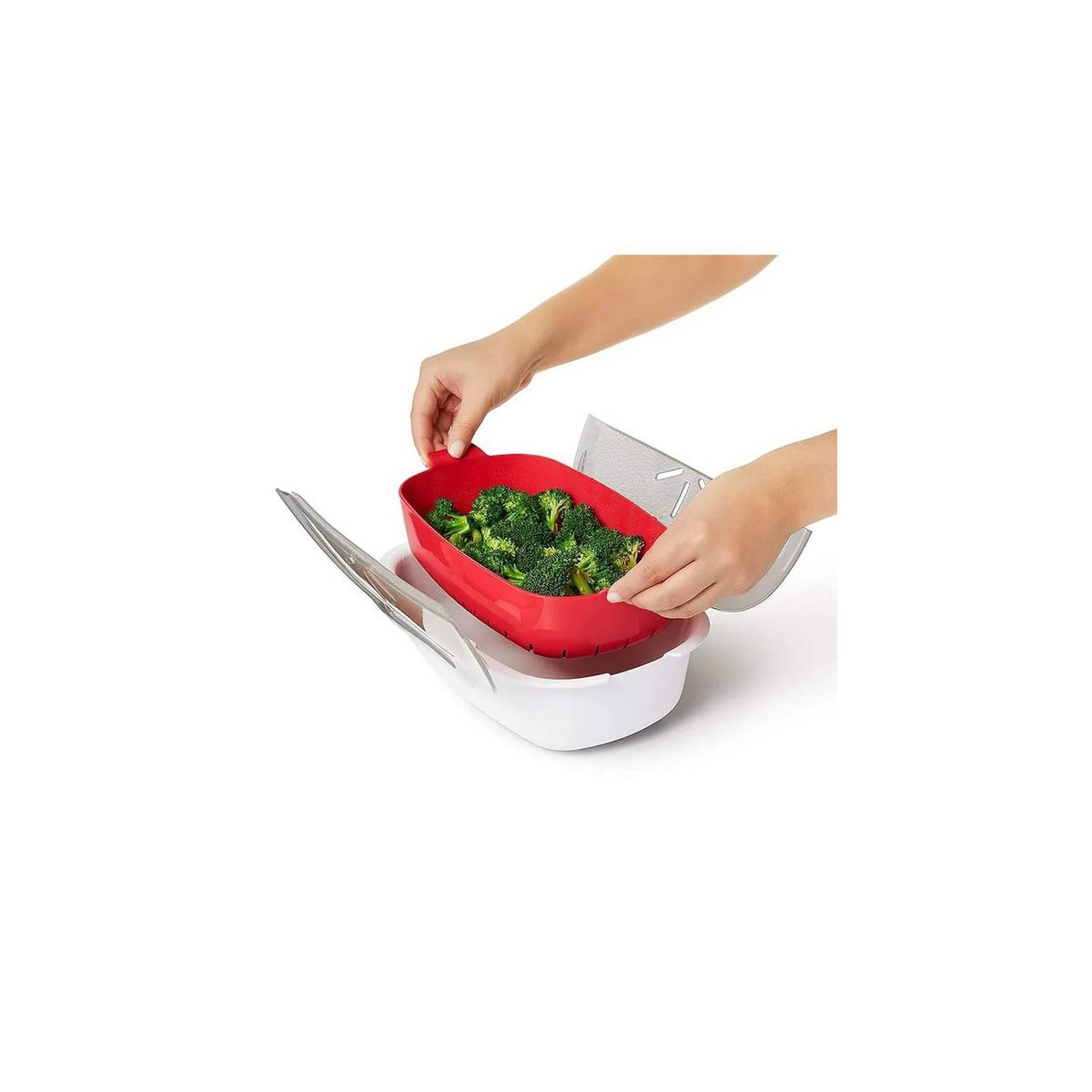 GENERICO - Bowl Plástico Vaporizador De Microondas Color Naranja