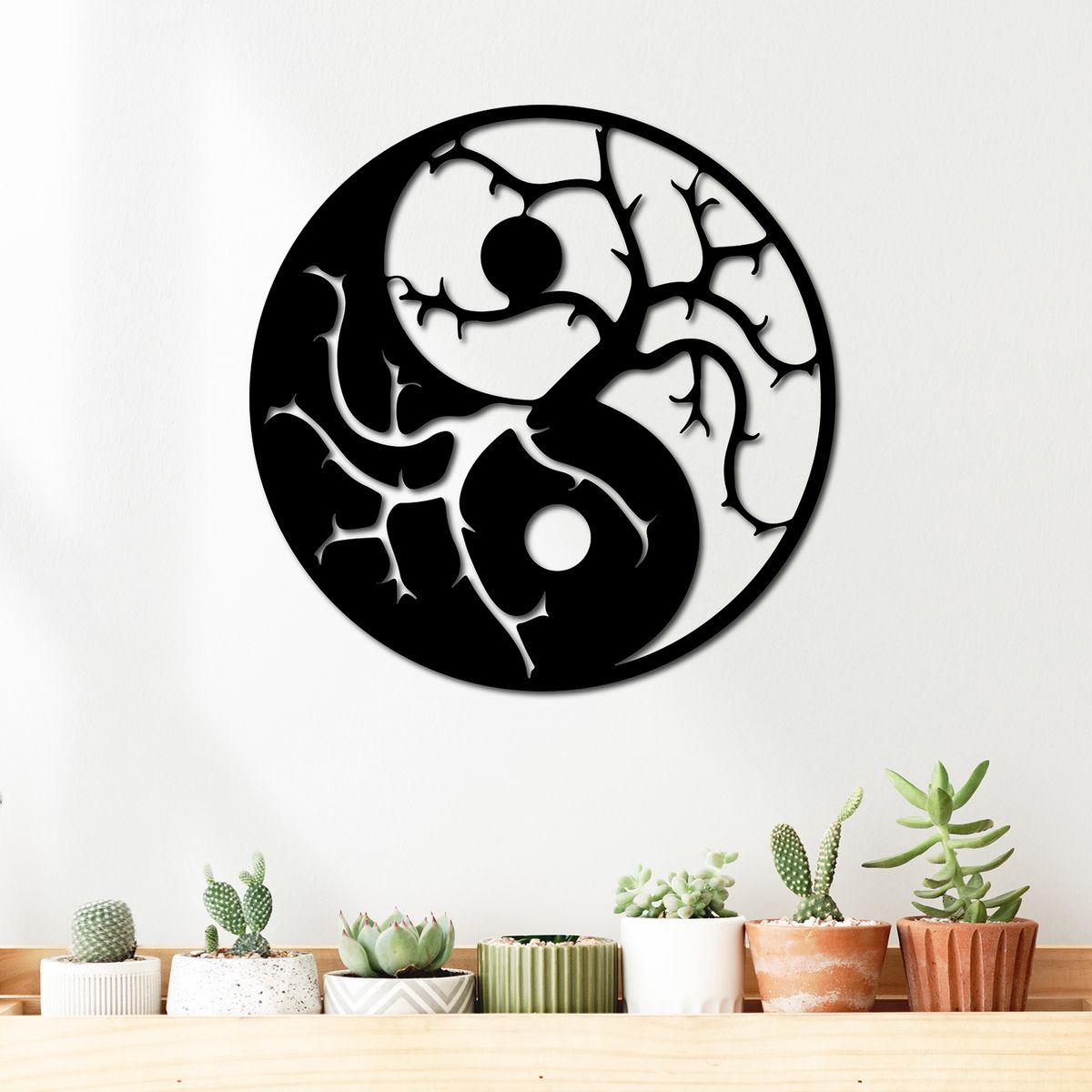 ELAB PROPIA - Cuadro Árbol de la Vida Yin Yang 40x40cm - Madera Fun Republic