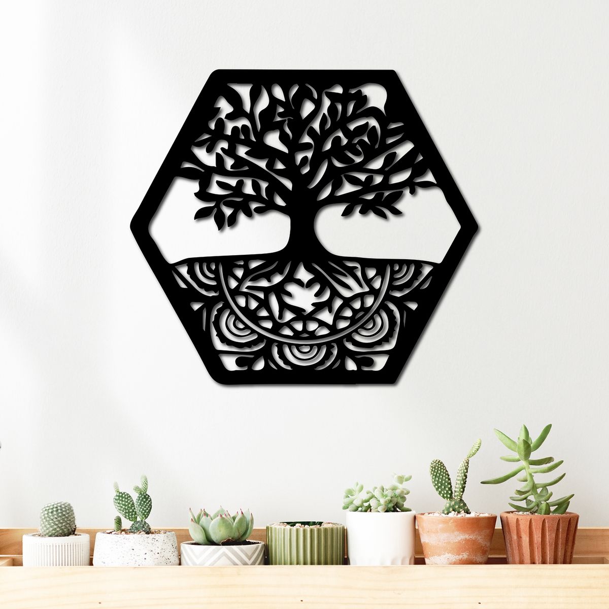 ELAB PROPIA - Cuadro Árbol de la Vida Mandala 42x38cm - Madera Fun Republic