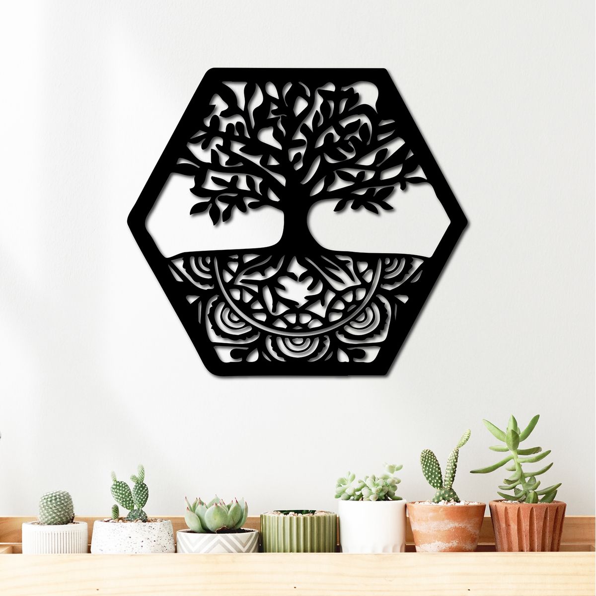 ELAB PROPIA - Cuadro Árbol de la Vida Mandala 42x38cm - Madera Fun Republic