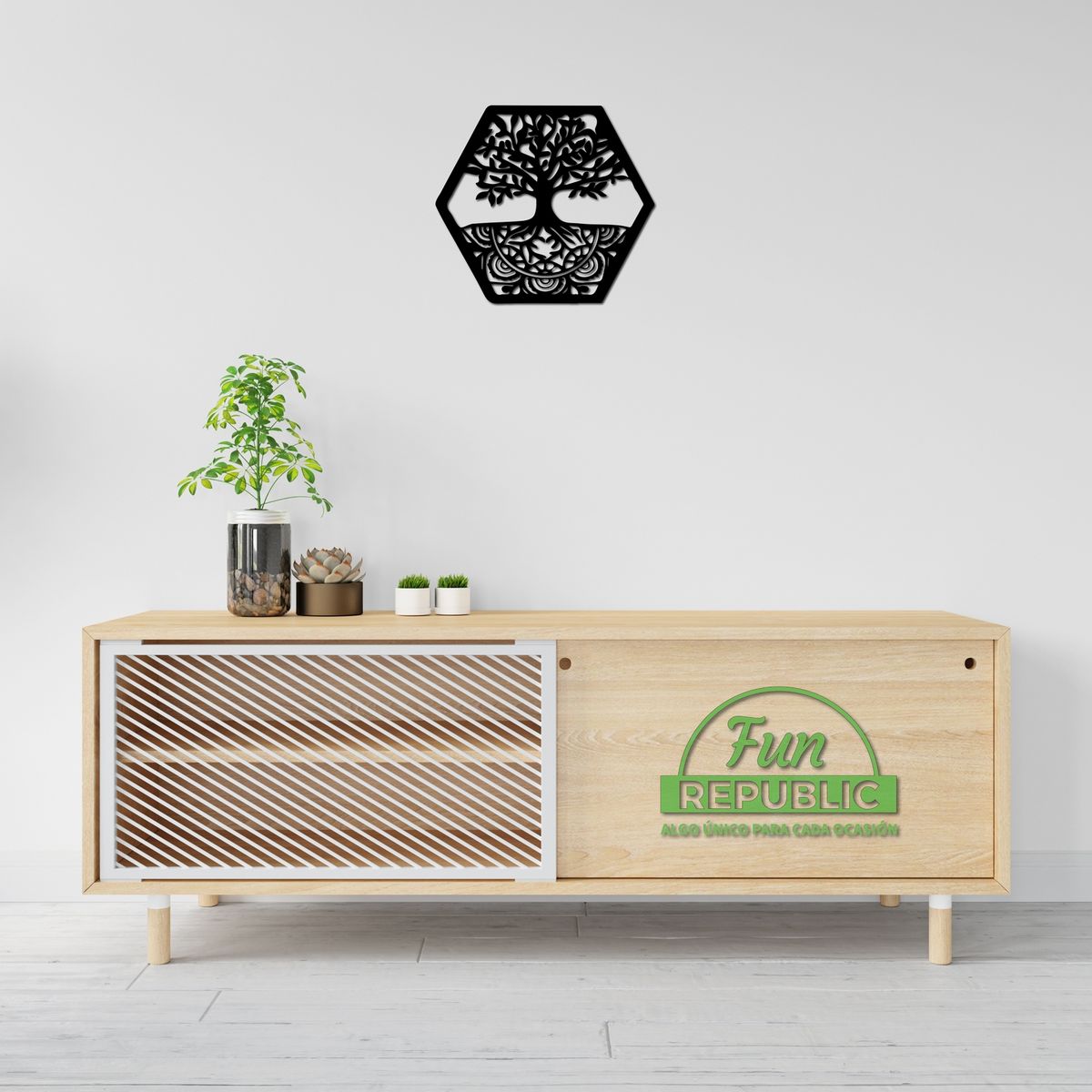 ELAB PROPIA - Cuadro Árbol de la Vida Mandala 42x38cm - Madera Fun Republic