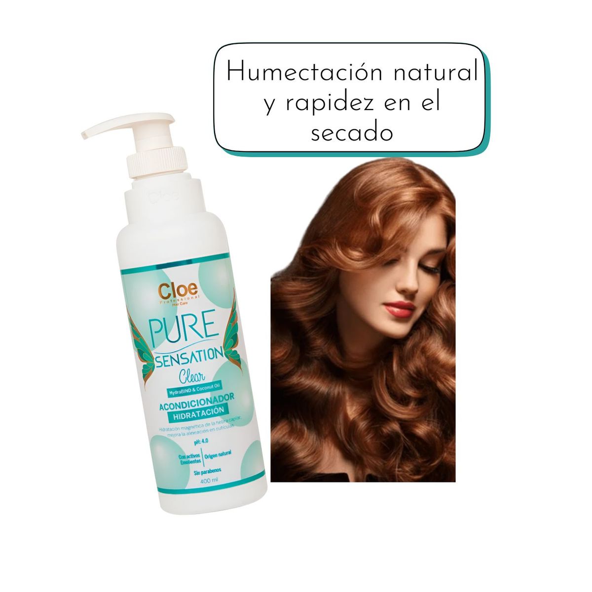 CLOE - Acondicionador Cloe Pure Sensation Clear 400ml Hidratación Suaviza Nutre