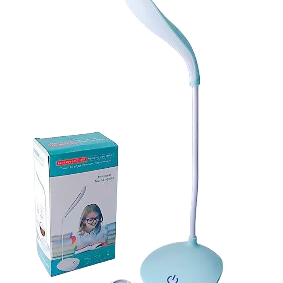 Lampara Led Escritorio Recargable Usb Cuida Ojos Luz Lectura Celeste, marca GENERICO - Foto Principal
