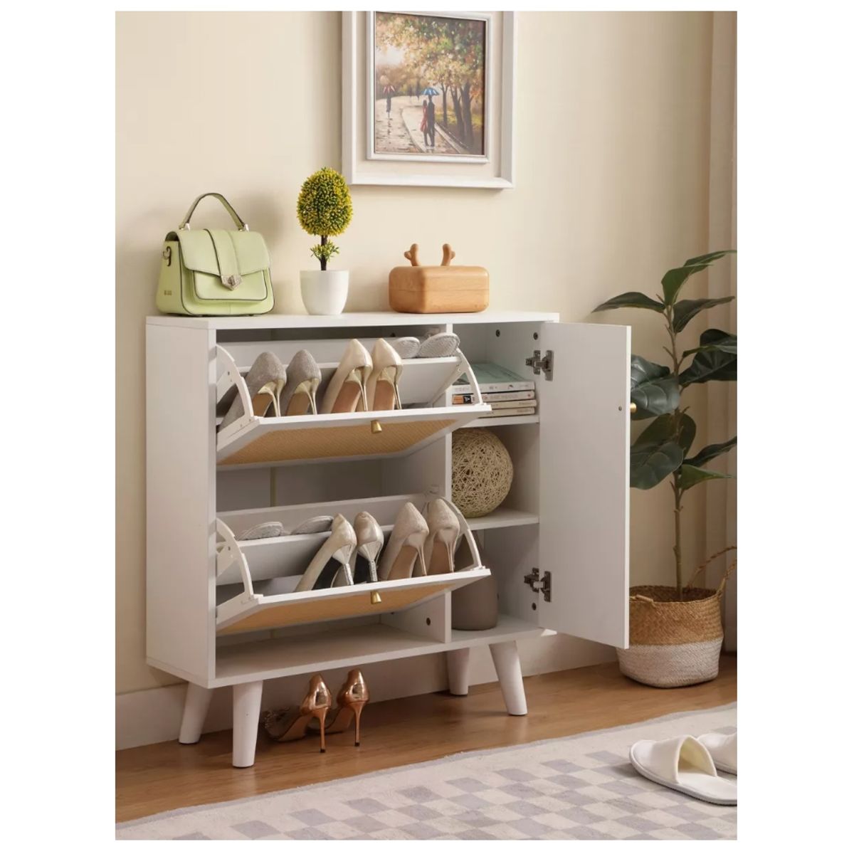 HOMER DESIGN - Zapatero Organizador Estante Hall Tejido 80 Altox80x24cm.