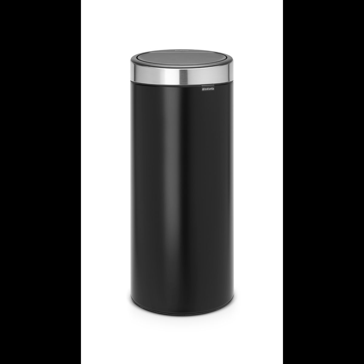 BRABANTIA - Basurero Touch New con tapa Gris 30 Lt Matt Black - Negro