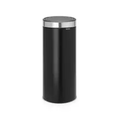 BRABANTIA - Basurero Touch New con tapa Gris 30 Lt Matt Black - Negro
