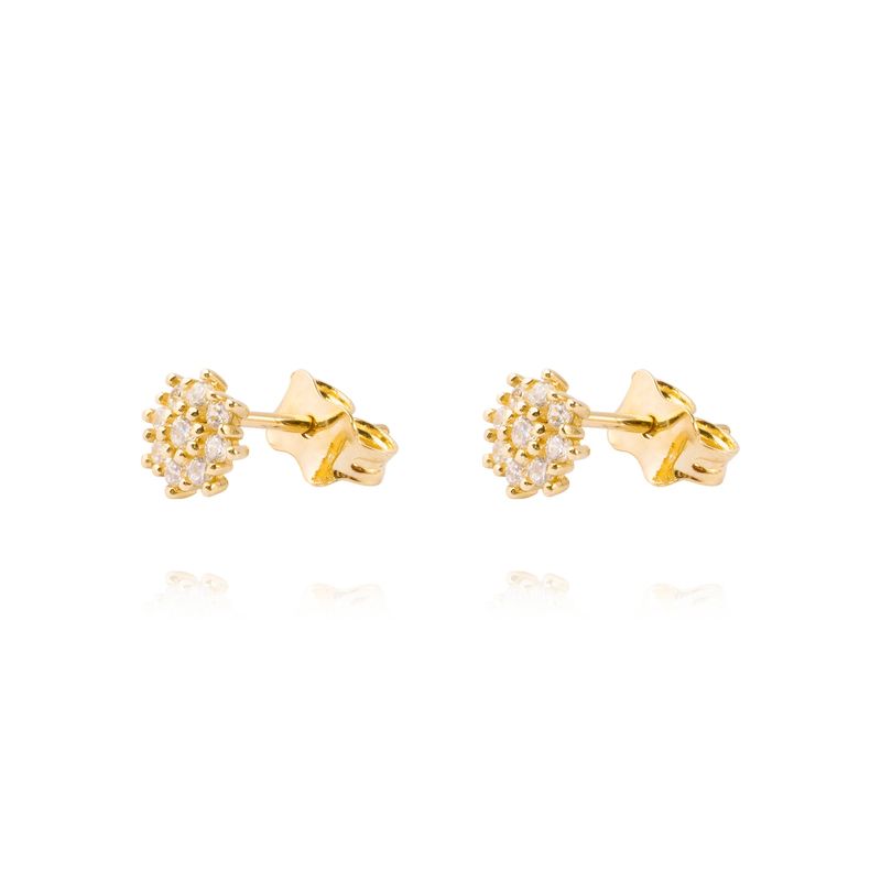 JB JOYAS BARON - Aros de Oro 14kt Copo Circón Brillante