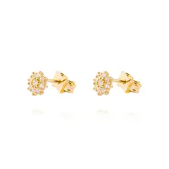 JB JOYAS BARON - Aros de Oro 14kt Copo Circón Brillante