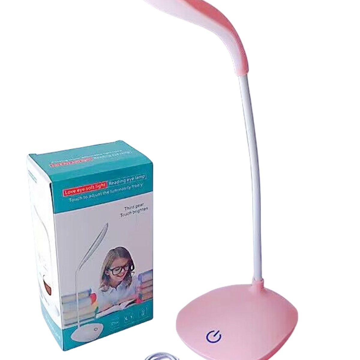 GENERICO - Lampara Led Escritorio Recargable Usb Cuida Ojos Luz Lectura Rosa
