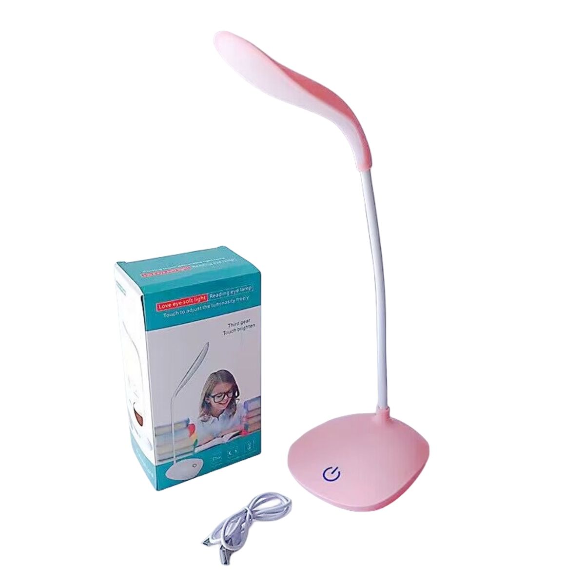 GENERICO - Lampara Led Escritorio Recargable Usb Cuida Ojos Luz Lectura Rosa