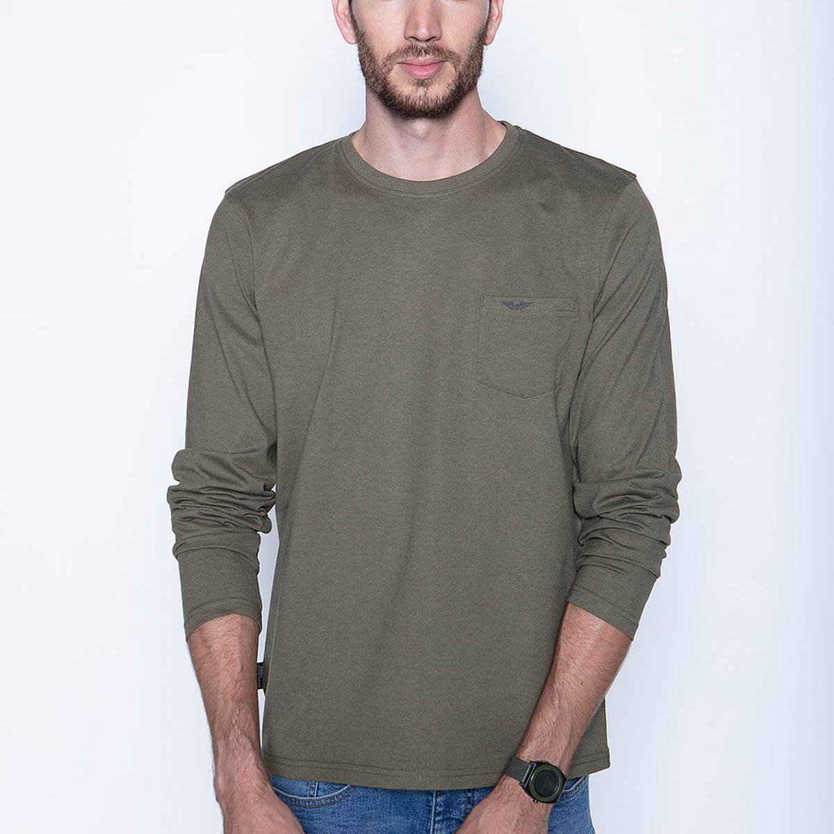 FEROUCH - Polera Basica Ml Verde Ferouch