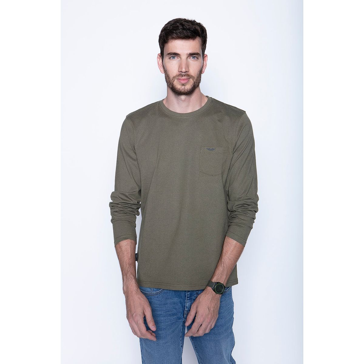 FEROUCH - Polera Basica Ml Verde Ferouch