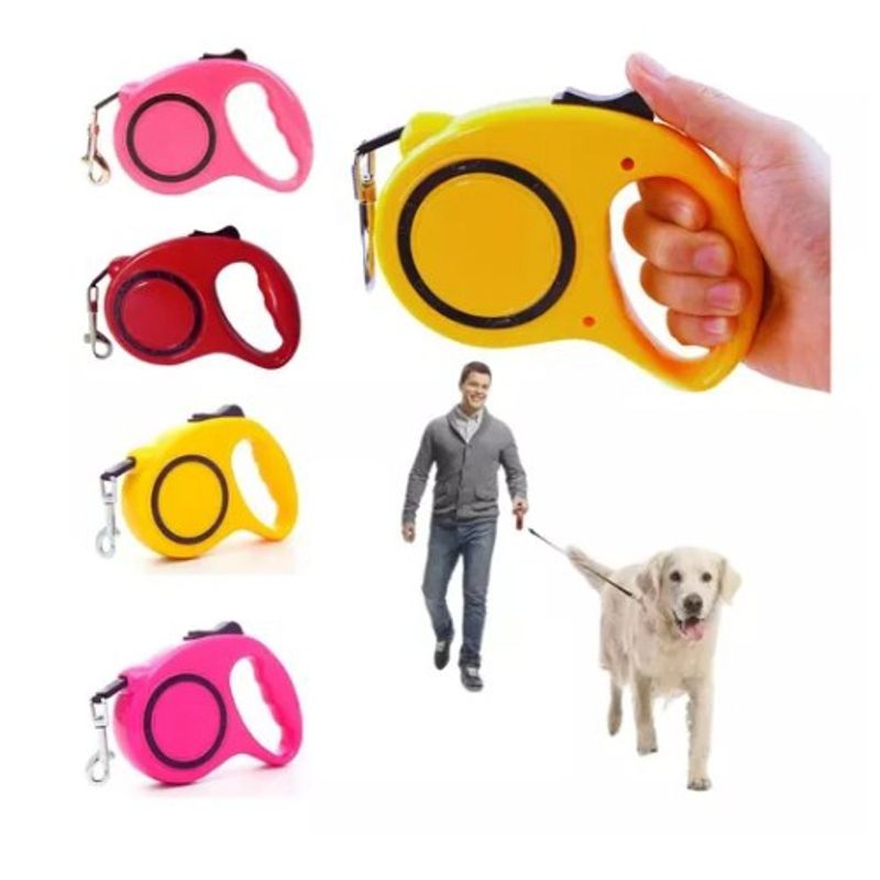 GENERICO - Correa Retractil 3mt Mascotas Rosado SG105601