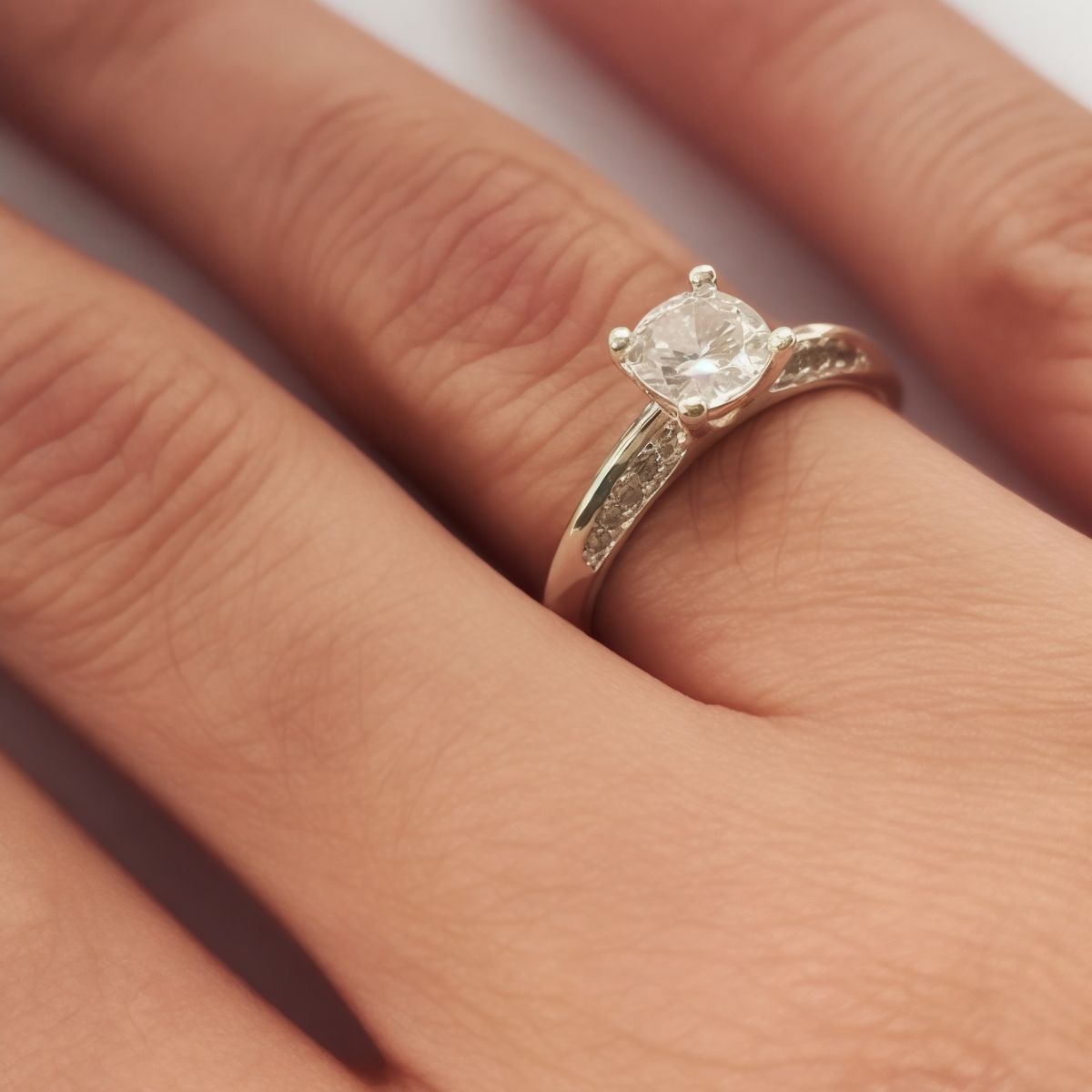 COGGIOLA - Anillo Solitario Medio Cintillo Circón Julia Plata Fina 925