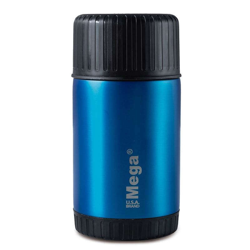 MEGA - Termo Comida Acero 0,75 Litros Azul Magnum Steel MEGA