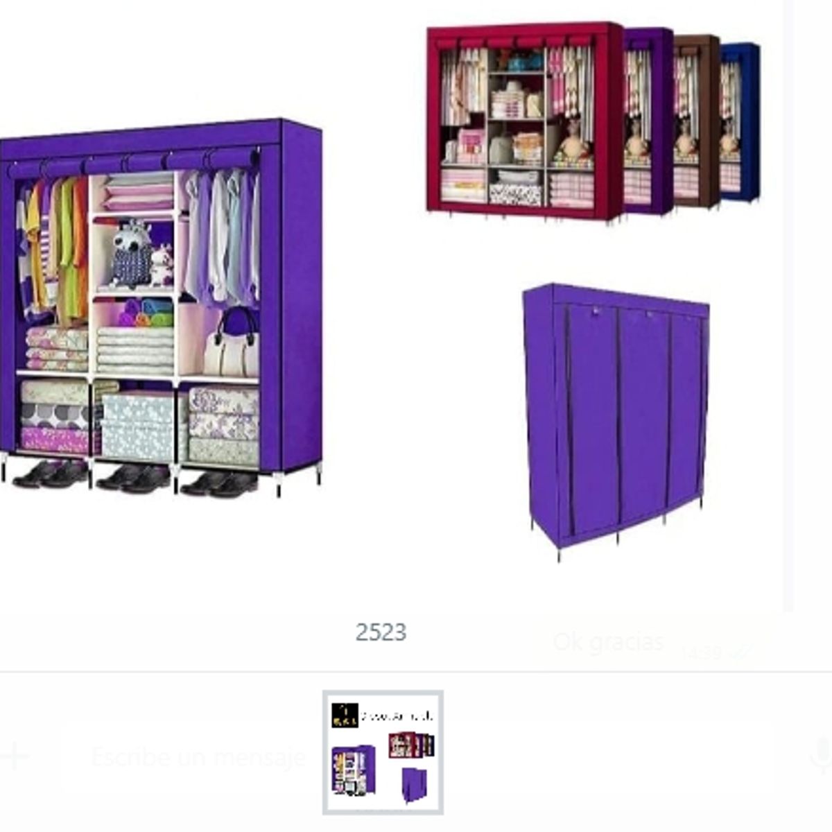 GENERICO - Armario Closet Ropero Armable Grande